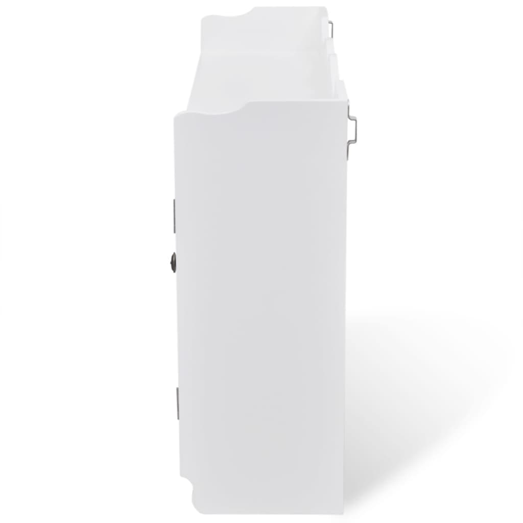 242435 White MDF Wall Cabinet Display Shelf Book/DVD/Glass Storage