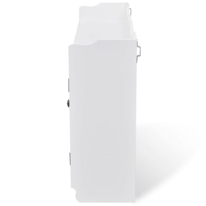 242435 White MDF Wall Cabinet Display Shelf Book/DVD/Glass Storage