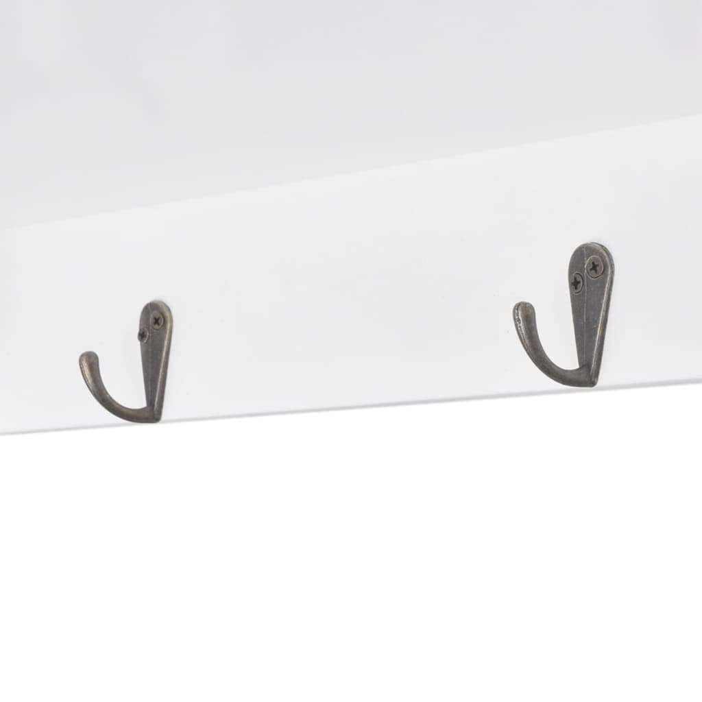 242435 White MDF Wall Cabinet Display Shelf Book/DVD/Glass Storage