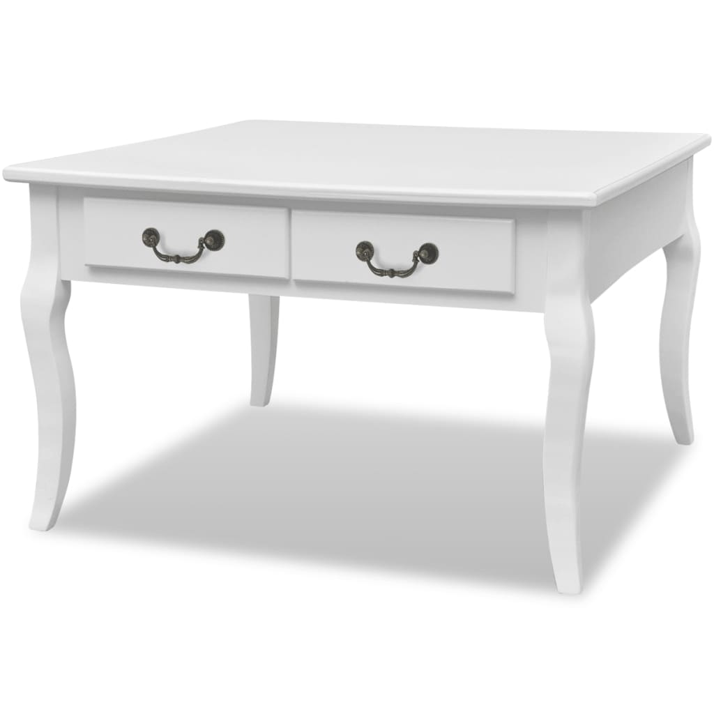 vidaXL vidaXL Coffee Table with 4 Drawers White
