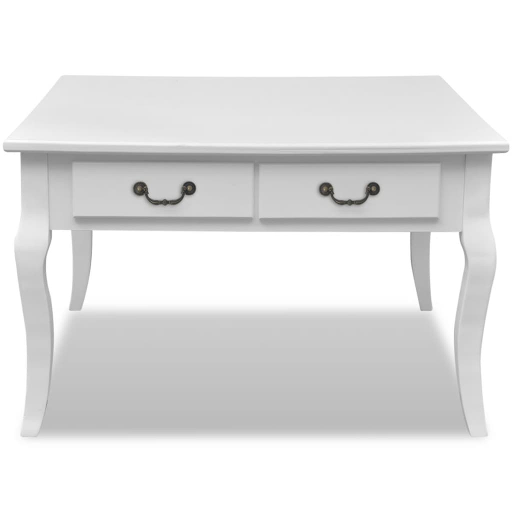 vidaXL vidaXL Coffee Table with 4 Drawers White