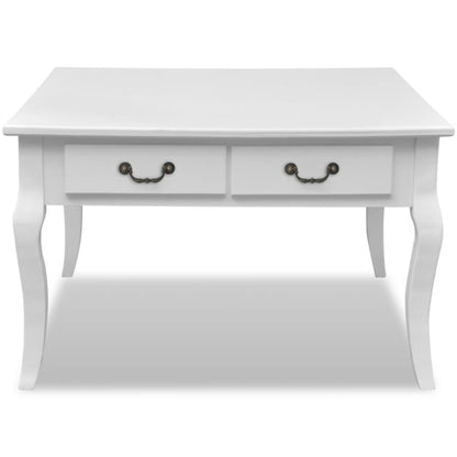 vidaXL vidaXL Coffee Table with 4 Drawers White