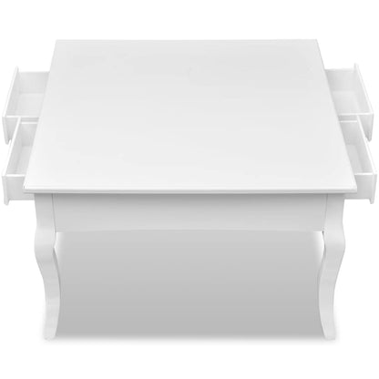vidaXL Coffee Table with 4 Drawers White