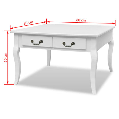 vidaXL vidaXL Coffee Table with 4 Drawers White