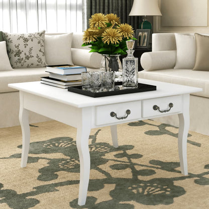 vidaXL vidaXL Coffee Table with 4 Drawers White