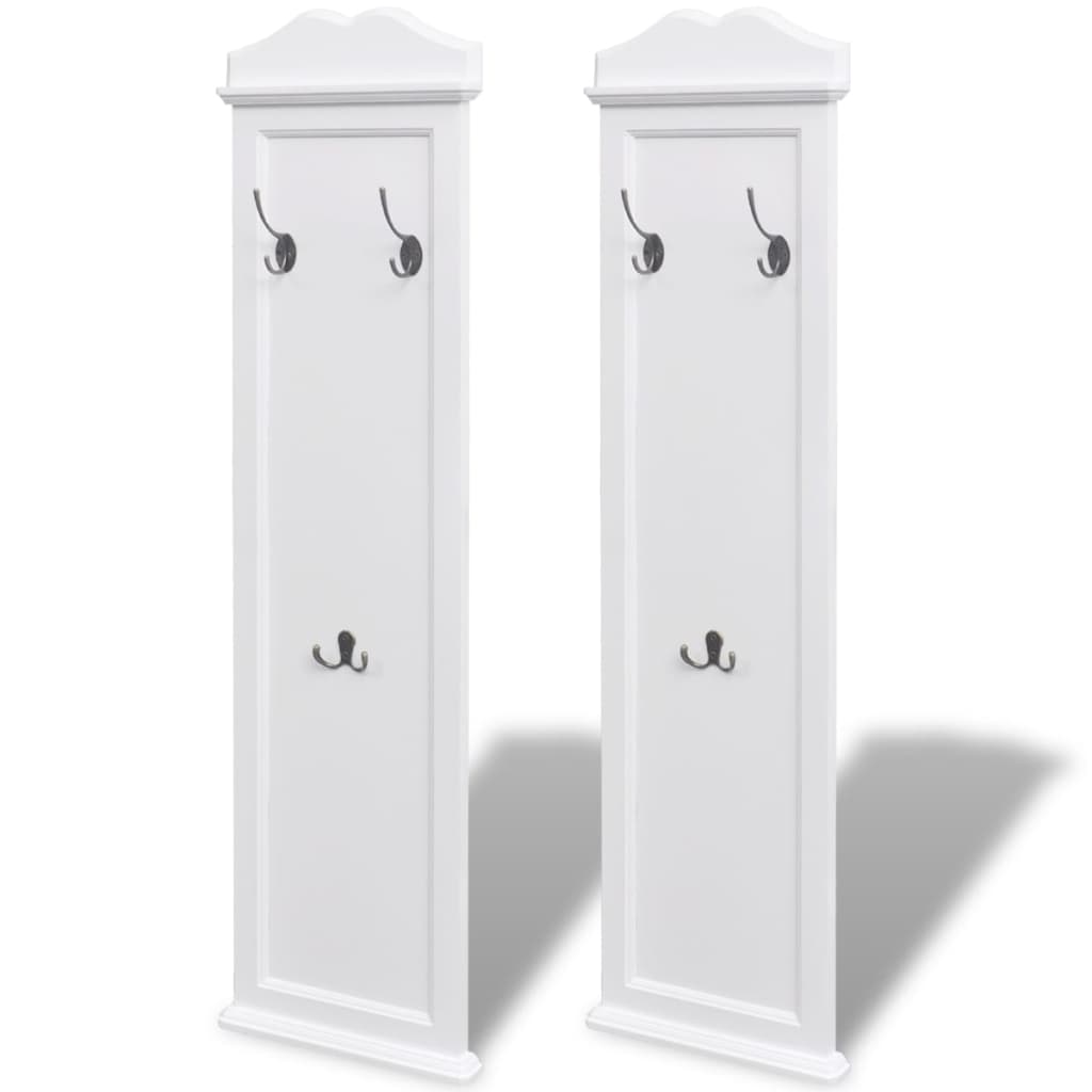 vidaXL Coat Racks 2 pcs White