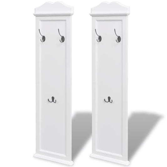 242437 vidaXL Coat Racks 2 pcs White