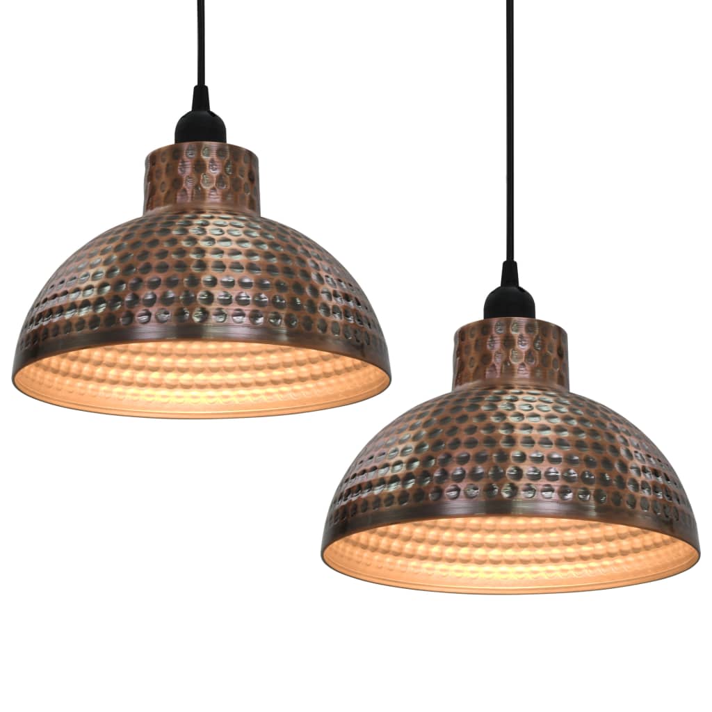 vidaXL Ceiling Lamps 2 pcs Semi-spherical Copper Colour