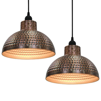 242556 vidaXL Ceiling Lamps 2 pcs Semi-spherical Copper Colour