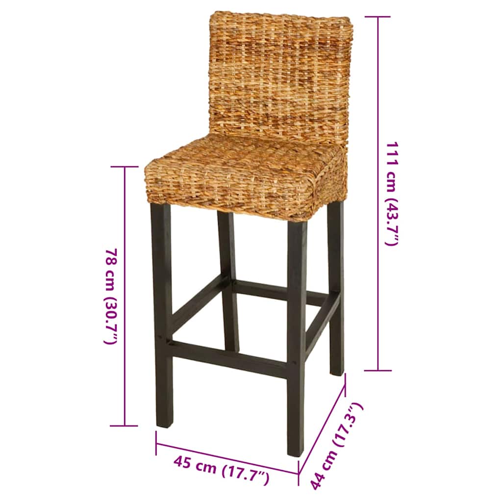vidaXL Bar Stools 2 pcs Abaca