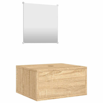 vidaXL 2 Piece Bathroom Furniture Set Oak Engineered Wood