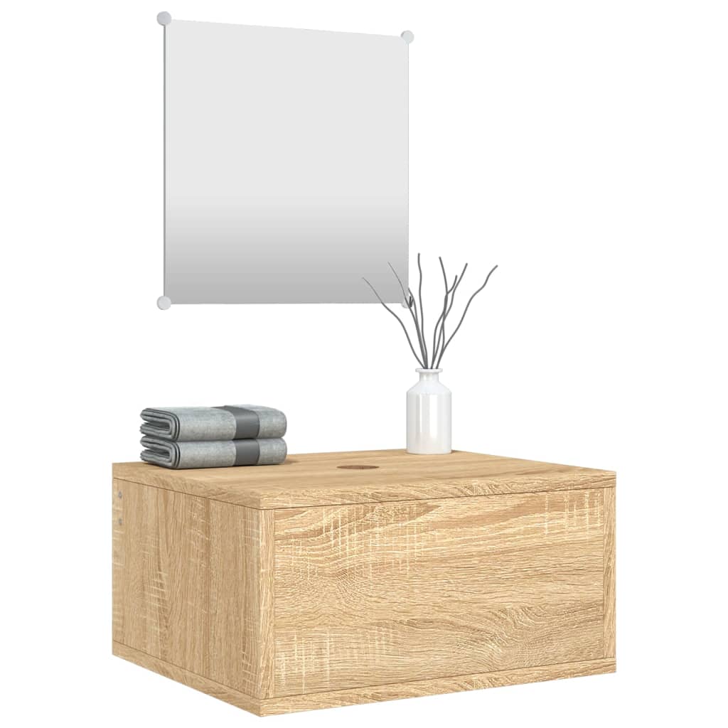 vidaXL Bathroom Furniture Set | Oak | Engineered wood, Glass | Small