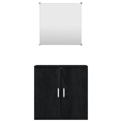 vidaXL 2 Piece Bathroom Furniture Set Black Engineered Wood