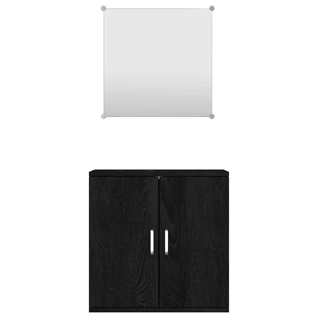 vidaXL 2 Piece Bathroom Furniture Set Black Engineered Wood