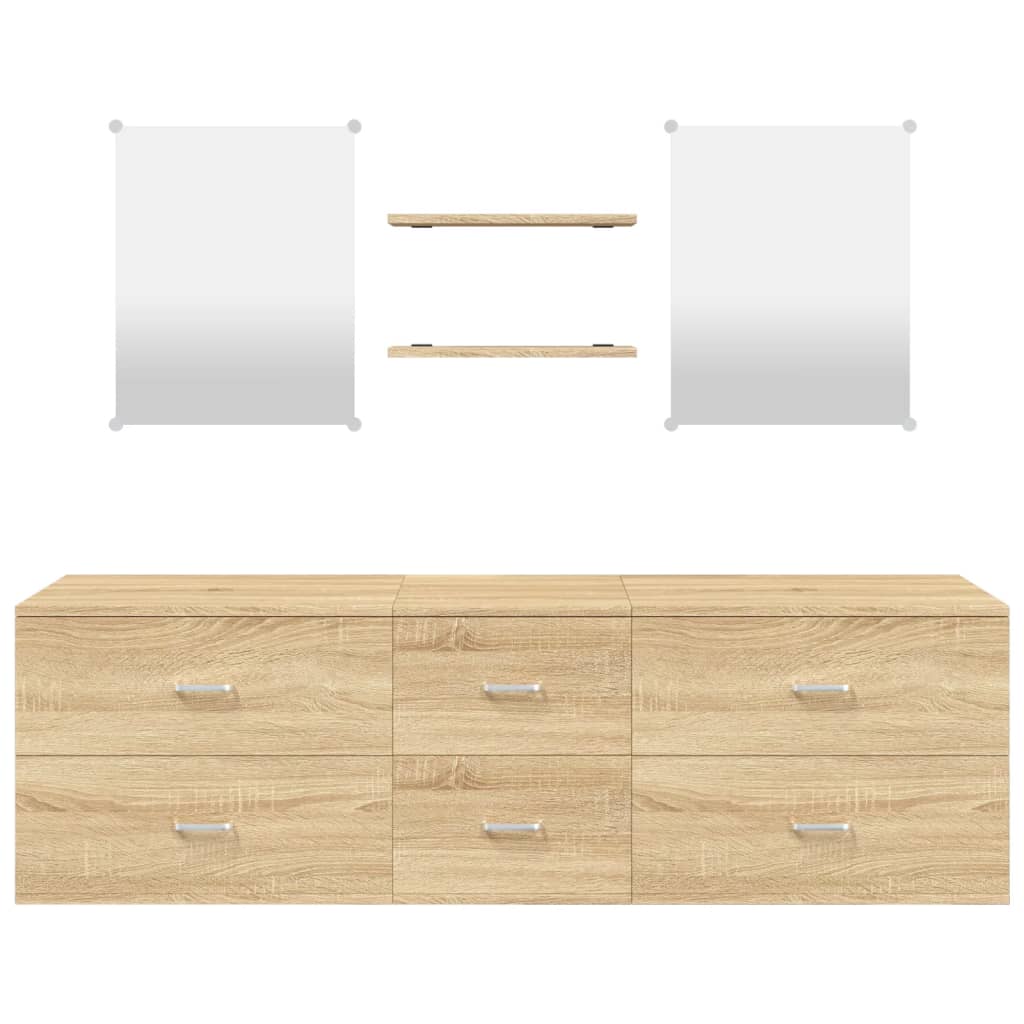 vidaXL 5 Piece Bathroom Furniture Set Oak Engineered Wood