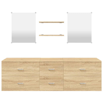 vidaXL 5 Piece Bathroom Furniture Set Oak Engineered Wood
