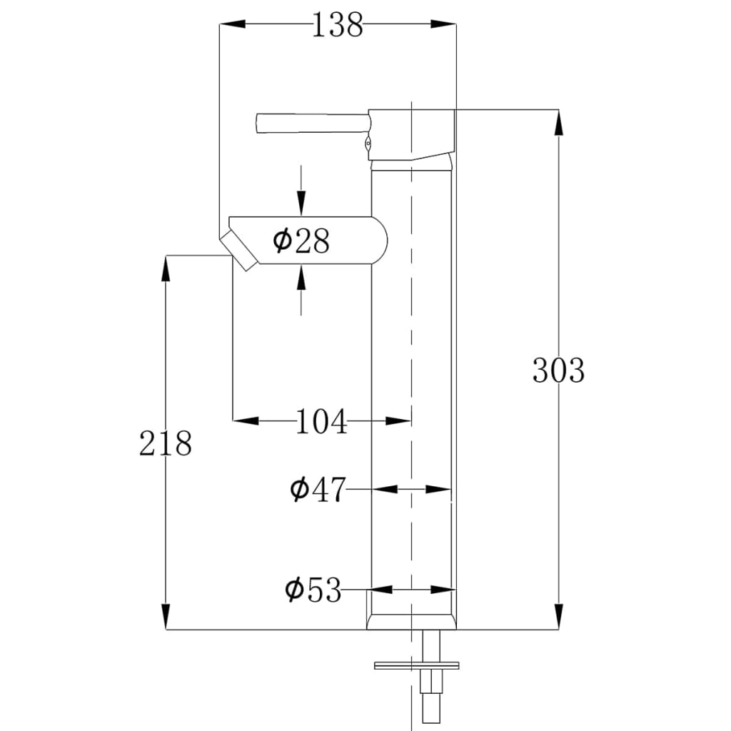 vidaXL Bathroom Mixer Tap Brass