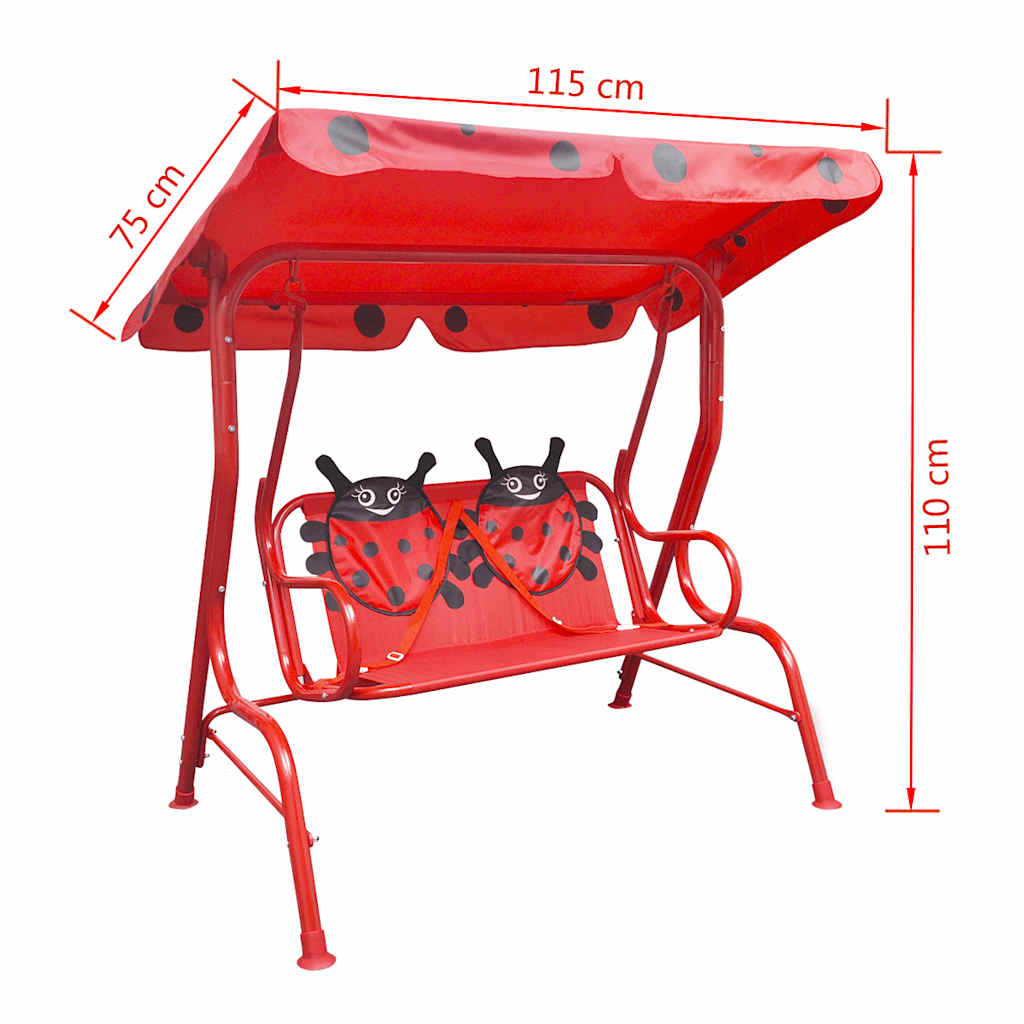 41840 vidaXL Kids Swing Seat Red