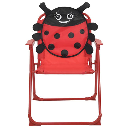 vidaXL 3 Piece Kids' Garden Bistro Set with Parasol Red