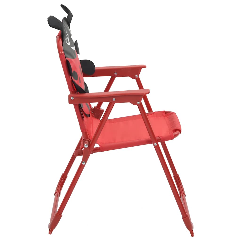 vidaXL 3 Piece Kids' Garden Bistro Set with Parasol Red