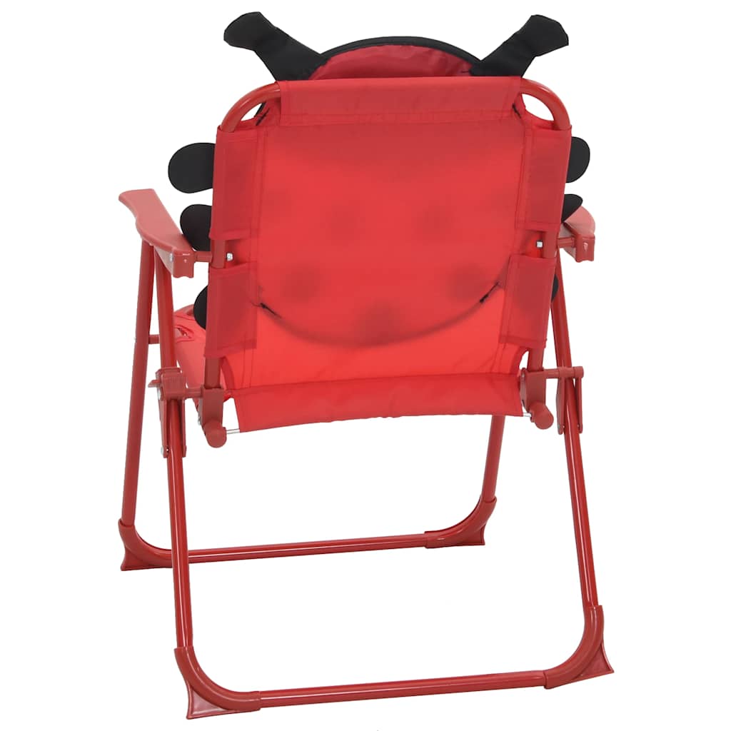 vidaXL 3 Piece Kids' Garden Bistro Set with Parasol Red