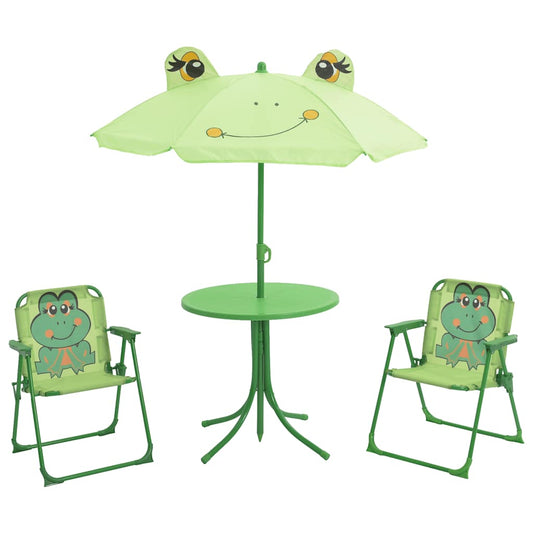 41843 vidaXL 3 Piece Kids'Garden Bistro Set with Parasol Green
