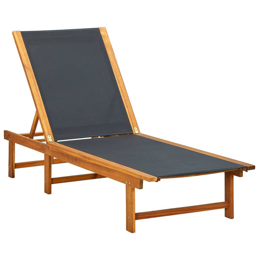 vidaXL Sun Lounger | Light brown | Acacia wood | Large | Multi-Position Backrest