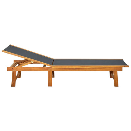 vidaXL Sun Lounger | Light brown | Acacia wood | Large | Multi-Position Backrest