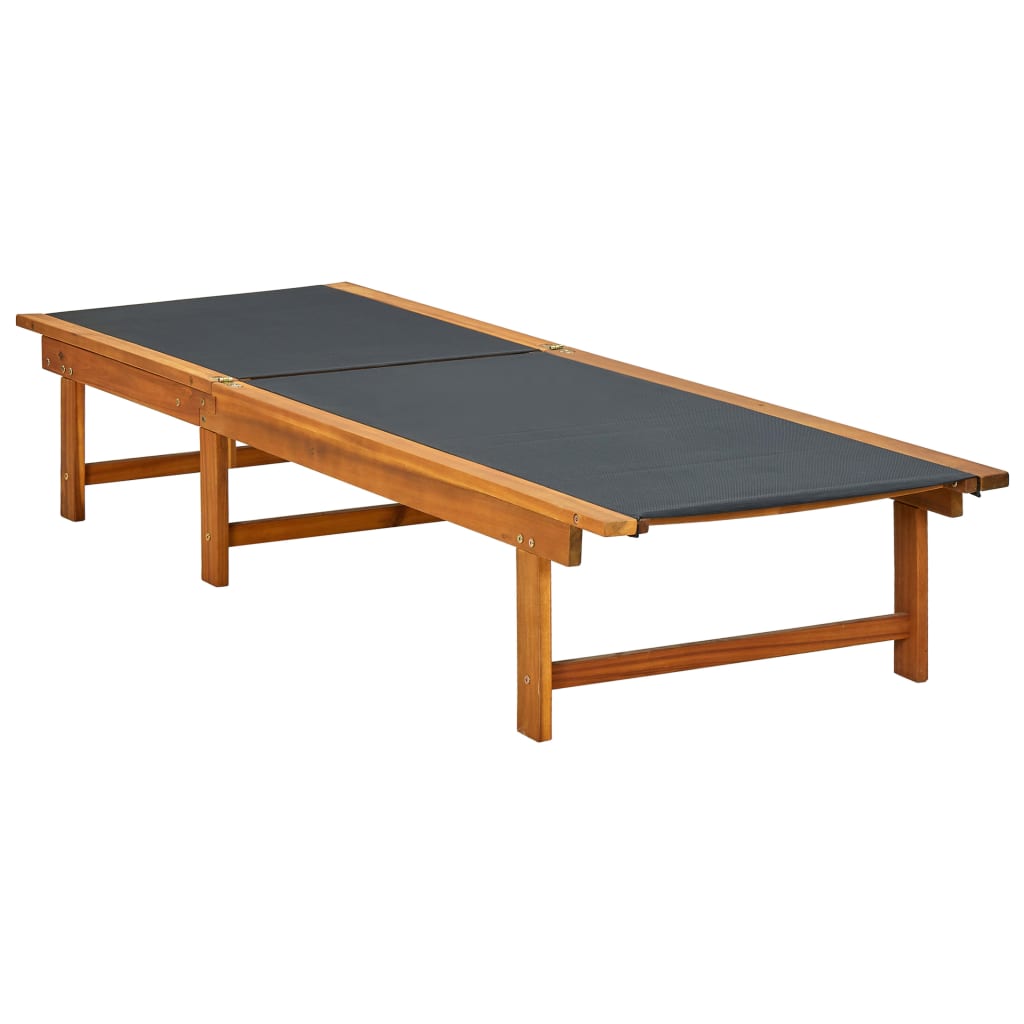 vidaXL Sun Lounger | Light brown | Acacia wood | Large | Multi-Position Backrest