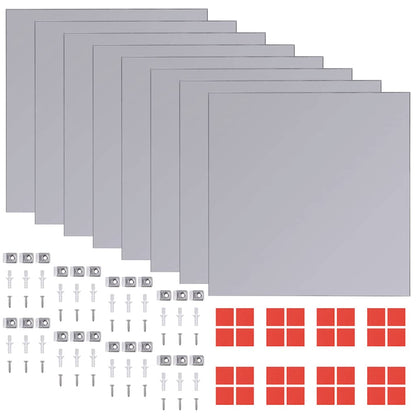 242729 vidaXL Frameless Mirror Tiles Glass 8 pcs 20,5 cm