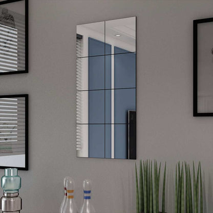242729 vidaXL Frameless Mirror Tiles Glass 8 pcs 20,5 cm
