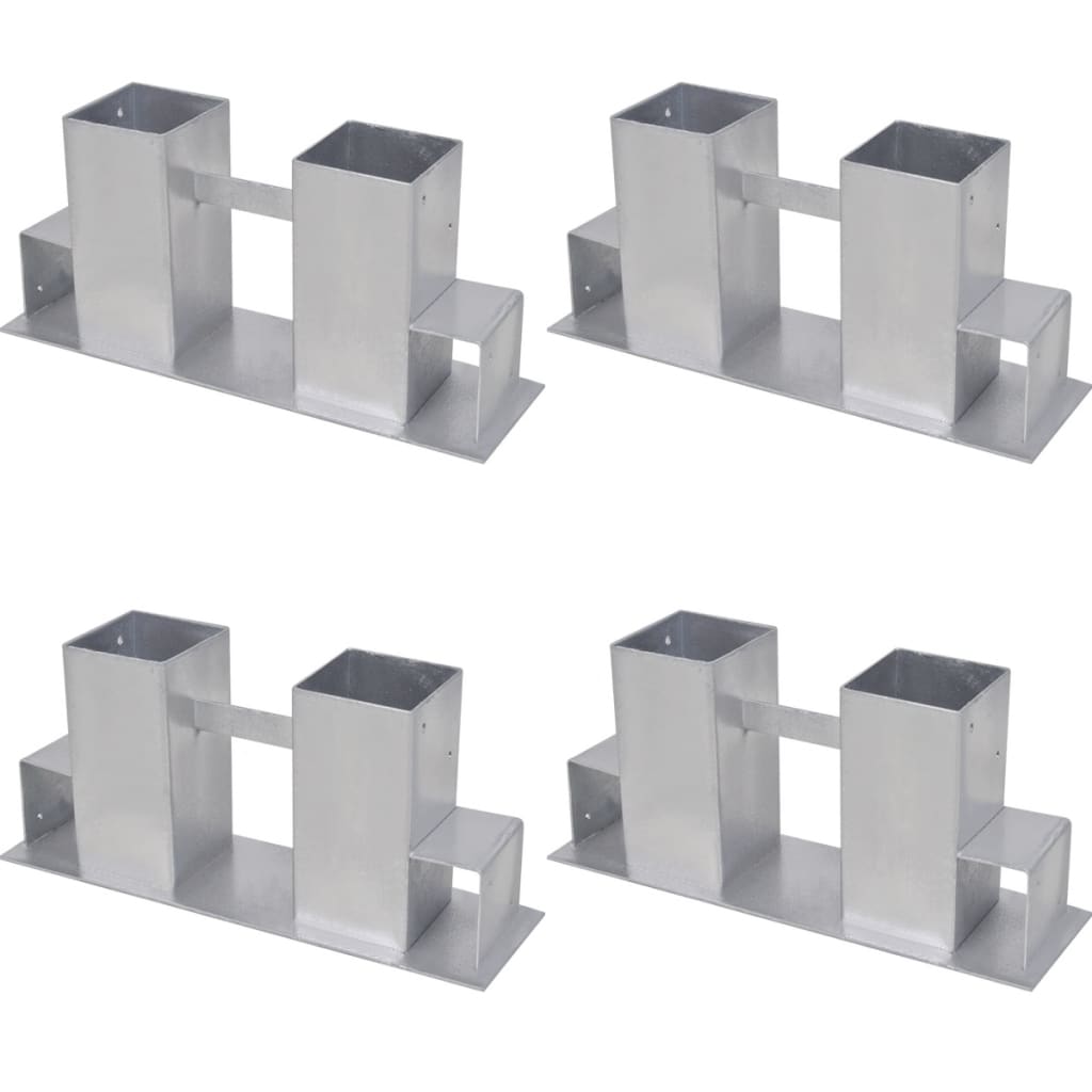 vidaXL Firewood Stacking Aids 4 pcs Steel Silver