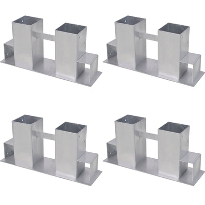 vidaXL Firewood Stacking Aids 4 pcs Steel Silver