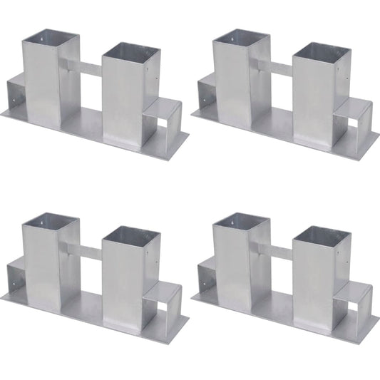 vidaXL Firewood Stacking Aids 4 pcs Steel Silver