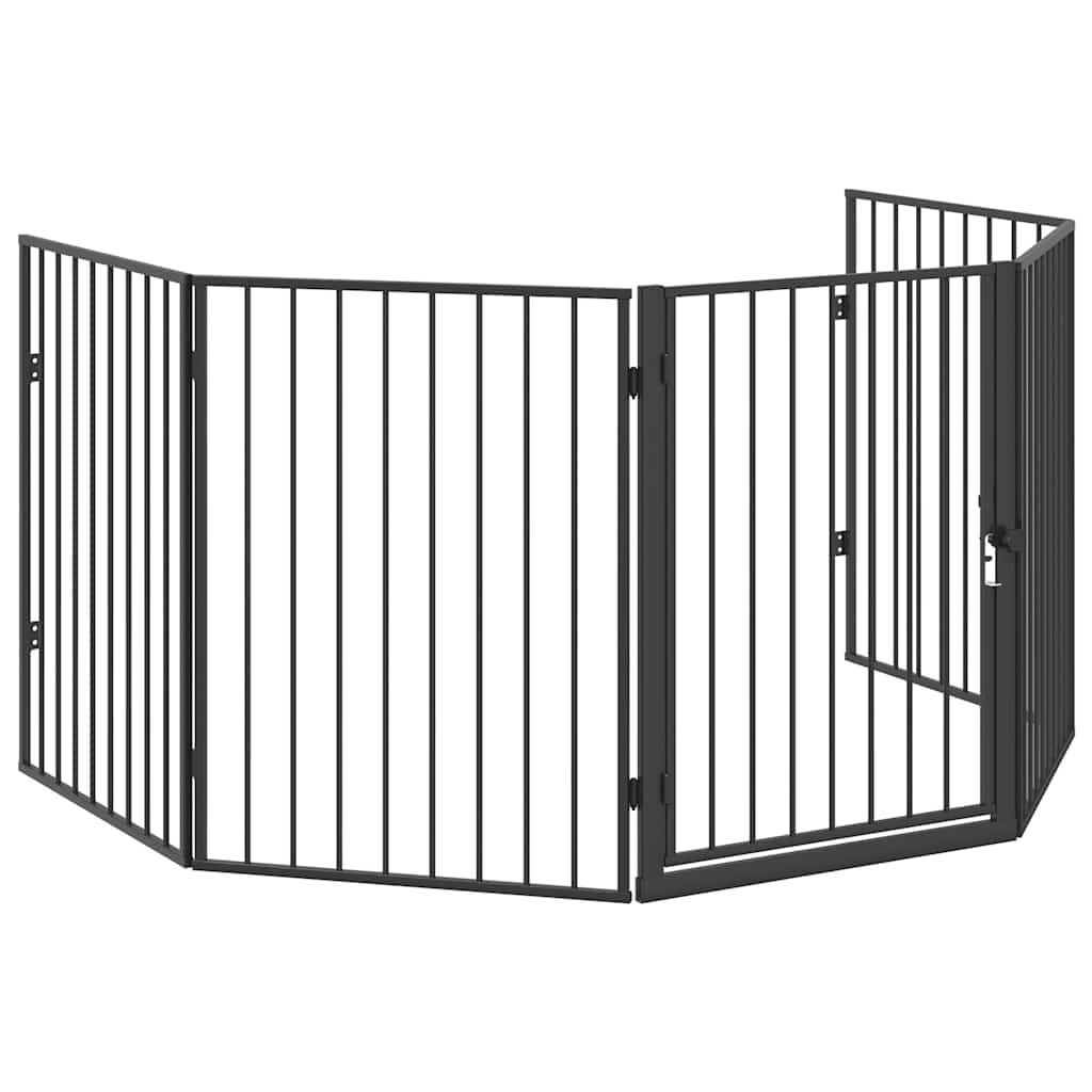 242684 vidaXL Pet Fireplace Fence Steel Black