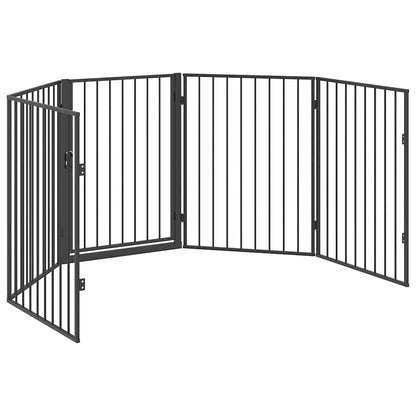 vidaXL Pet Fireplace Fence Steel Black