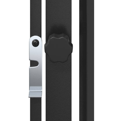 vidaXL Pet Fireplace Fence Steel Black