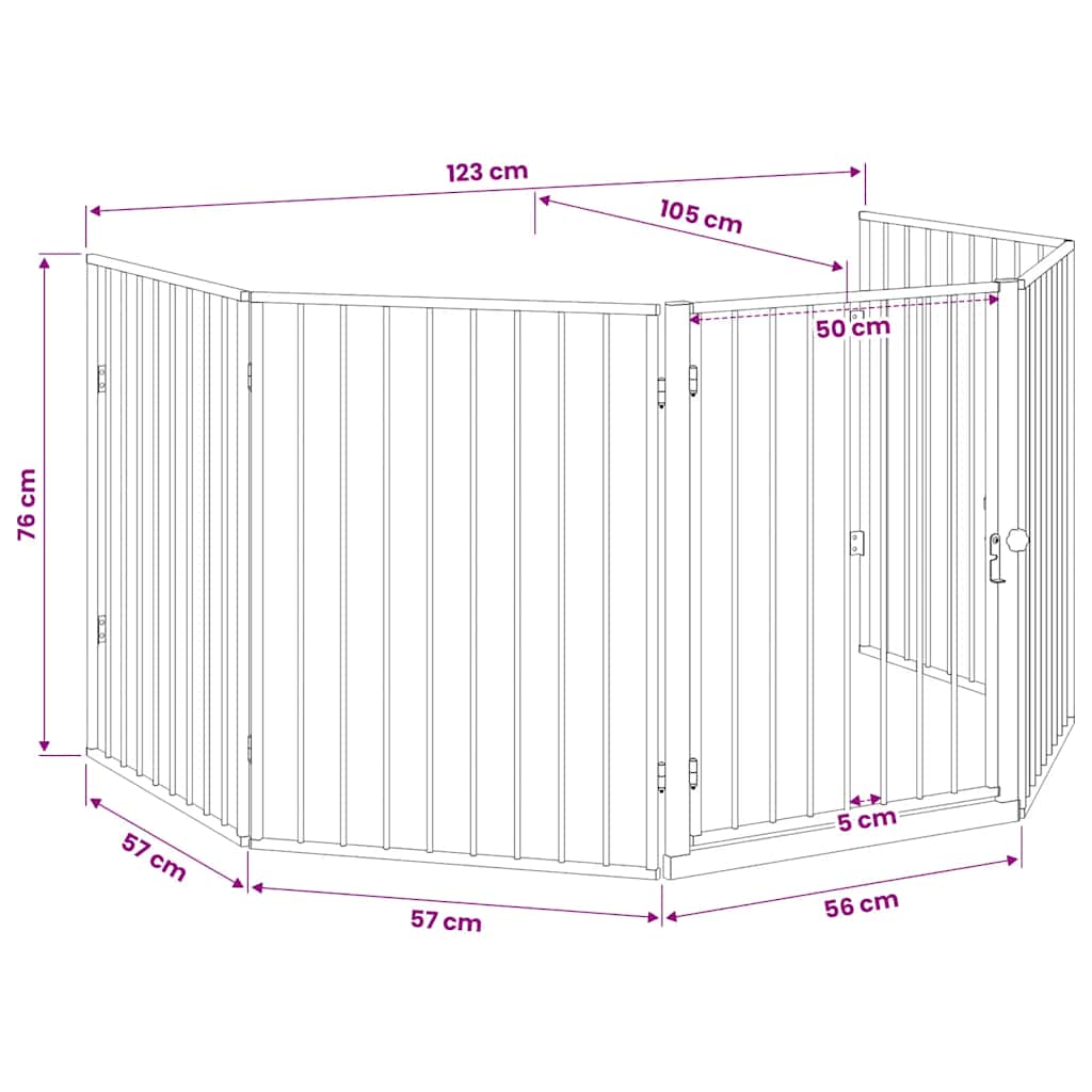 vidaXL Pet Fireplace Fence Steel Black