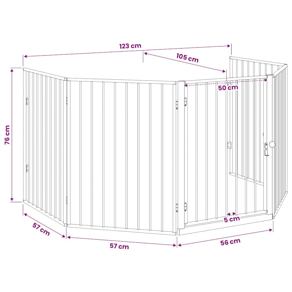vidaXL Pet Fireplace Fence Steel Black