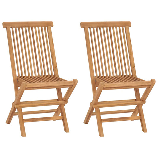 vidaXL Folding Chairs 2 pcs for Garden & Outdoor Teak Wood