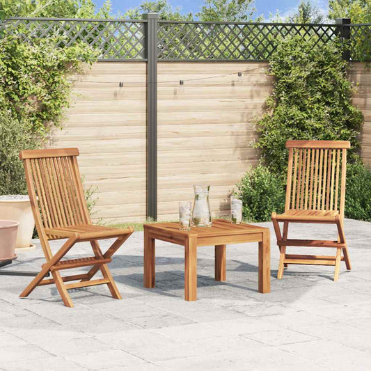 vidaXL Folding Chairs 2 pcs for Garden & Outdoor Teak Wood