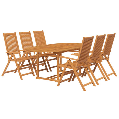vidaXL 7 Piece Outdoor Dining Set Solid Acacia Wood 150-200 cm