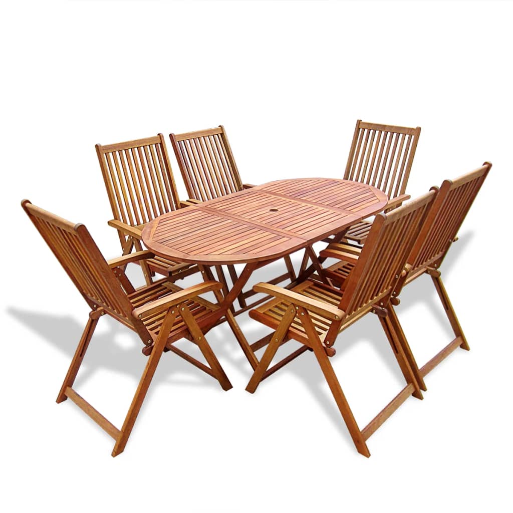 vidaXL Dining Table And Chair | Natural Wood | Solid Acacia wood | Medium