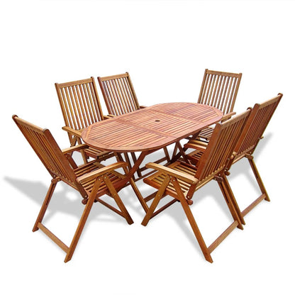 vidaXL Dining Table And Chair | Natural Wood | Solid Acacia wood | Medium