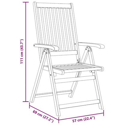 vidaXL Dining Chair | Set of 2 | Natural Brown | Solid Acacia wood | Standard