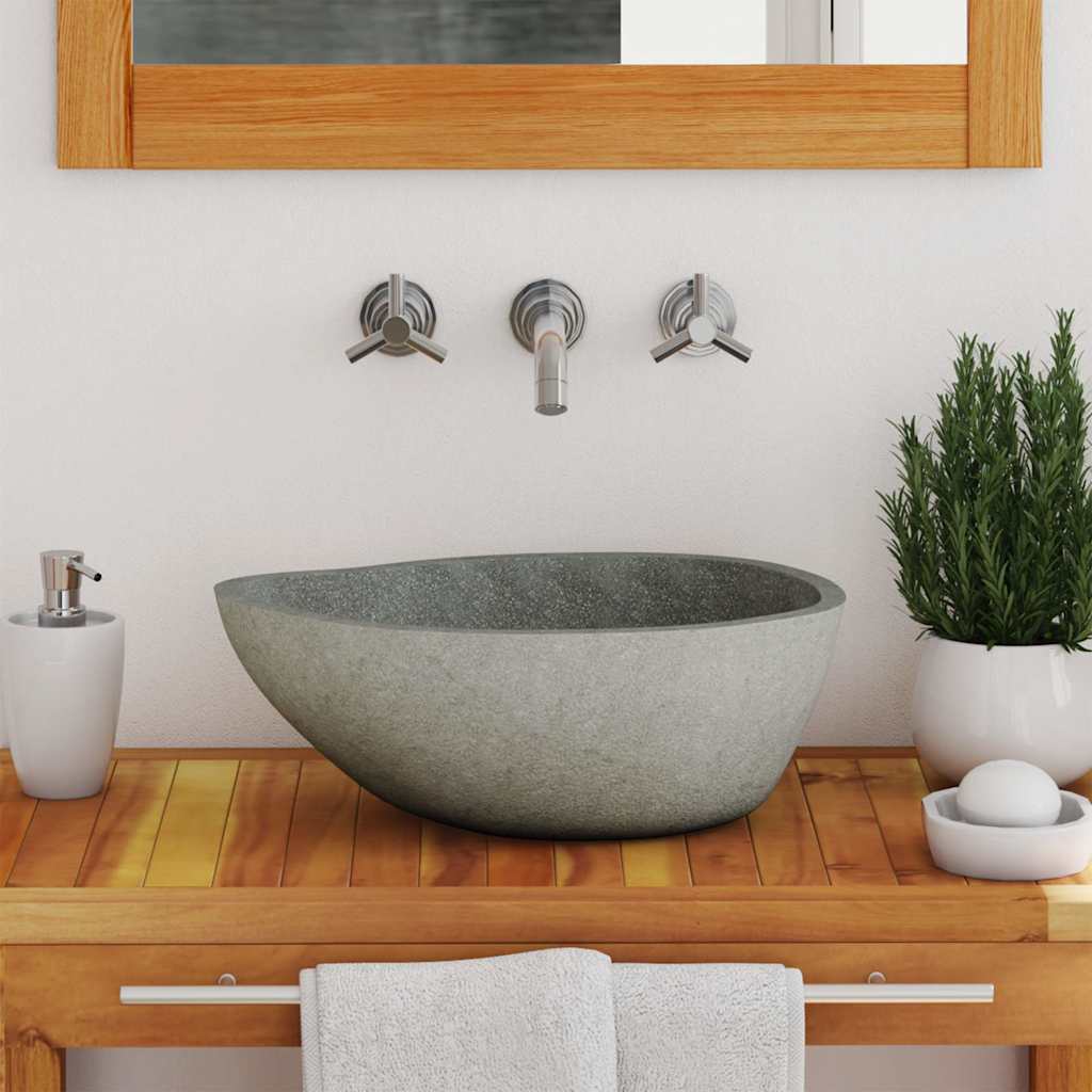 vidaXL Basin River Stone Oval (37-46)x(29-36) cm