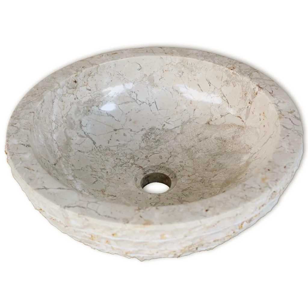 vidaXL Basin Marble 40 cm Cream