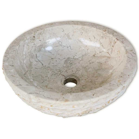 vidaXL Basin Marble 40 cm Cream