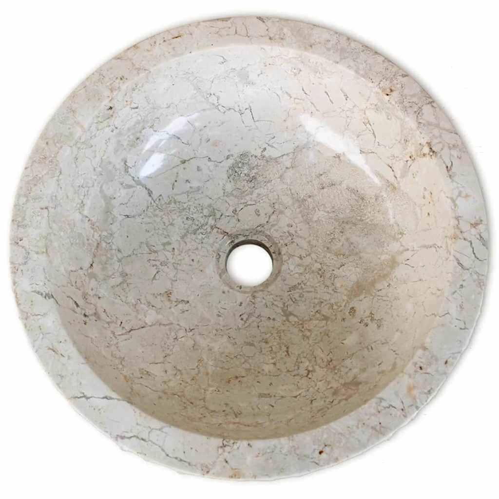 vidaXL Basin Marble 40 cm Cream
