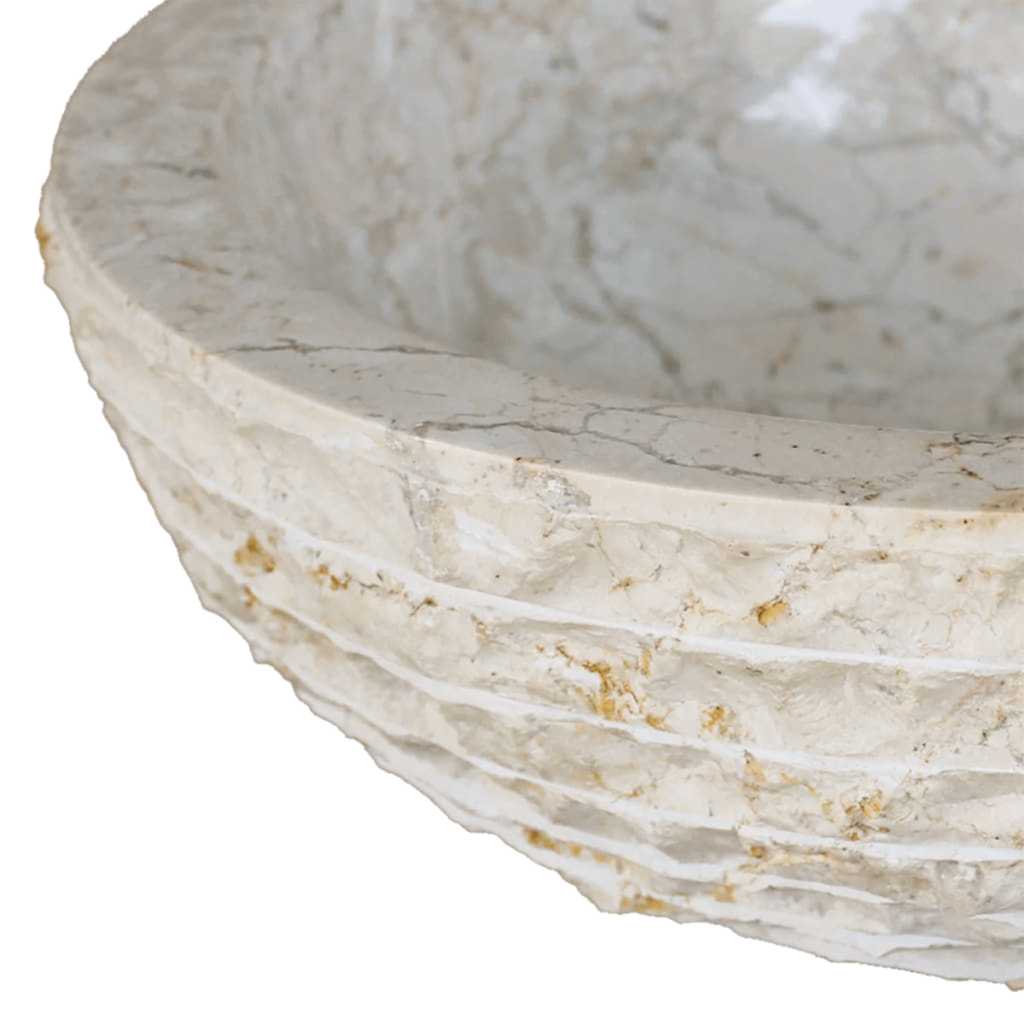 vidaXL Basin Marble 40 cm Cream